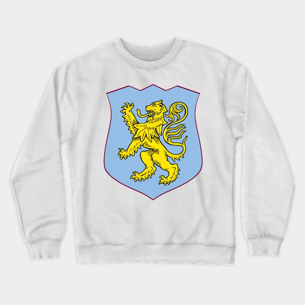 Heraldry Lion Blue Shield Crewneck Sweatshirt by Great Lakes ShirtWorks